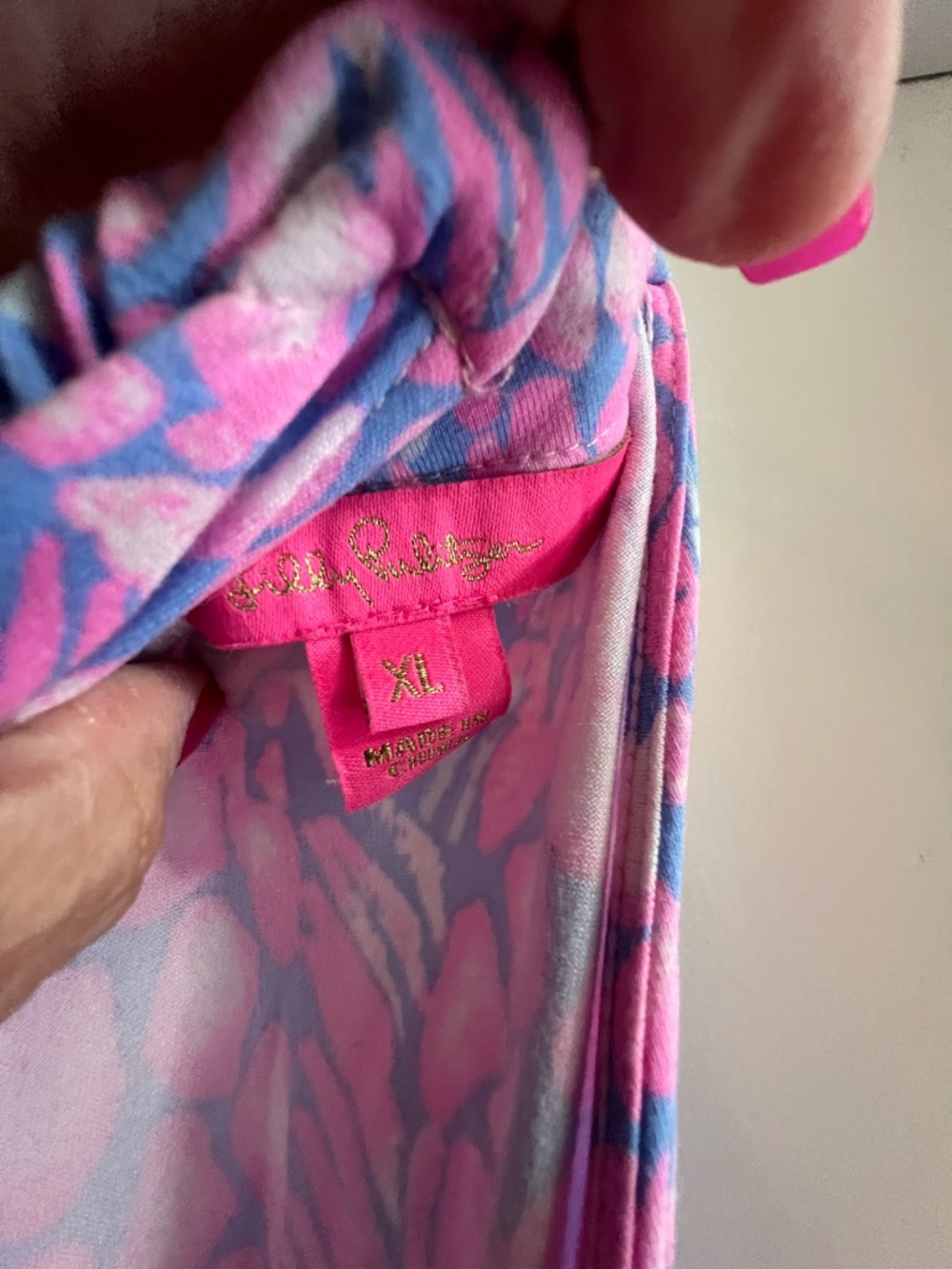 Lilly Pulitzer Pink and Blue Floral Print Top - Picture 2 of 3